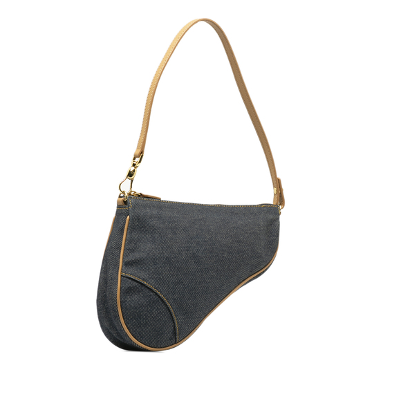 Pre-Loved Dior Denim Saddle Pochette - Picture 2 of 9